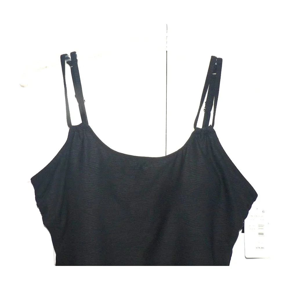 Swim‎ Solutions Women's Tunnel Scoop Neck Tankini Top in Black Size 16 - Picture 5 of 9